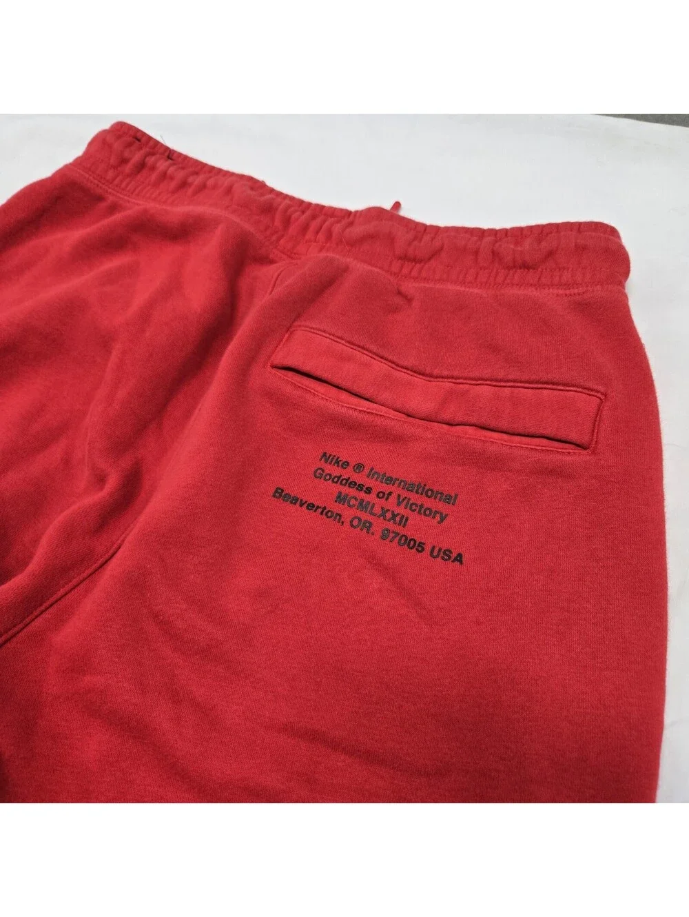 EUC Sz SMALL Nike NSW AllOver Swoosh Fleece Sweatpants University Red CJ4869-657